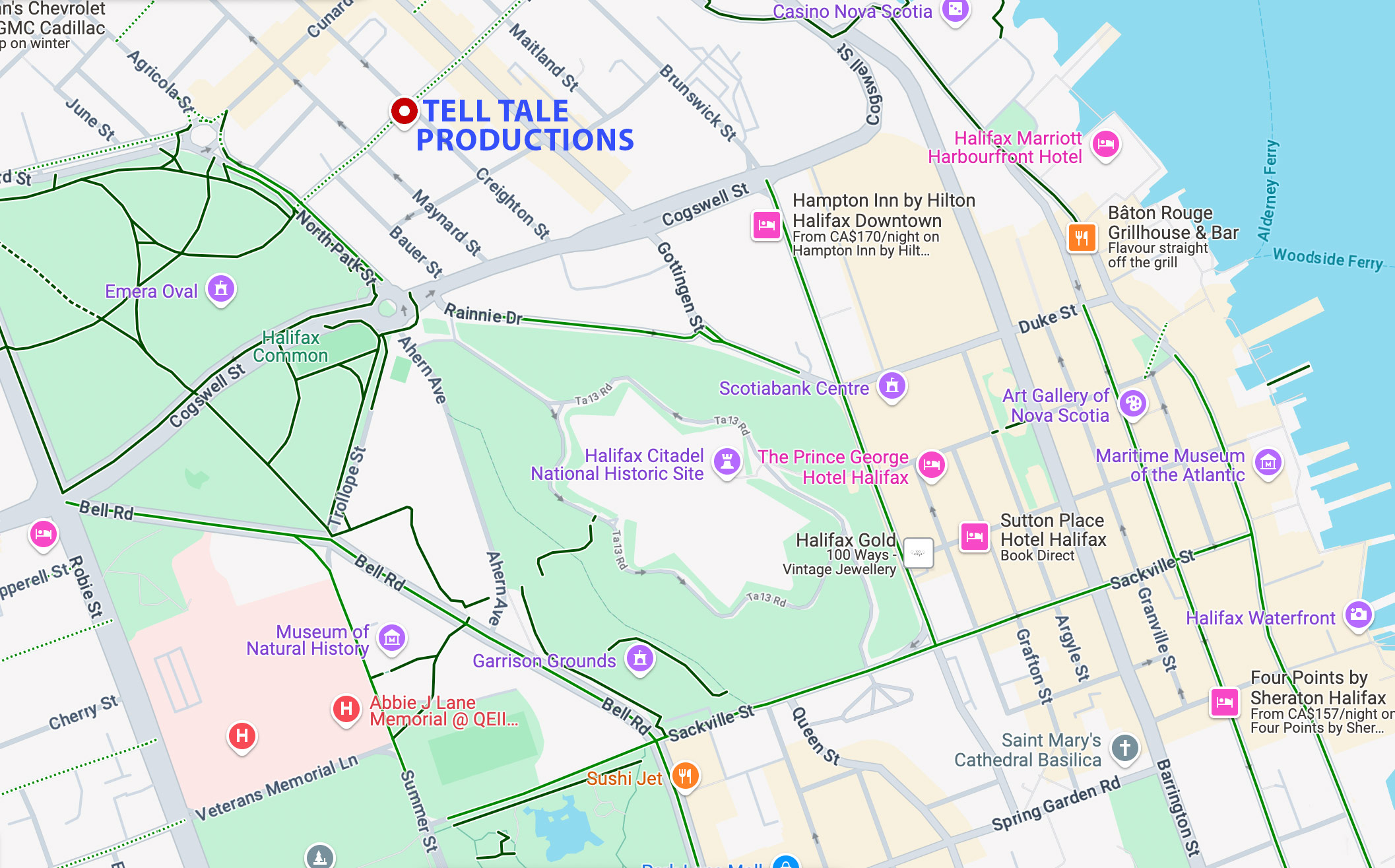 Tell Tale Productions location map